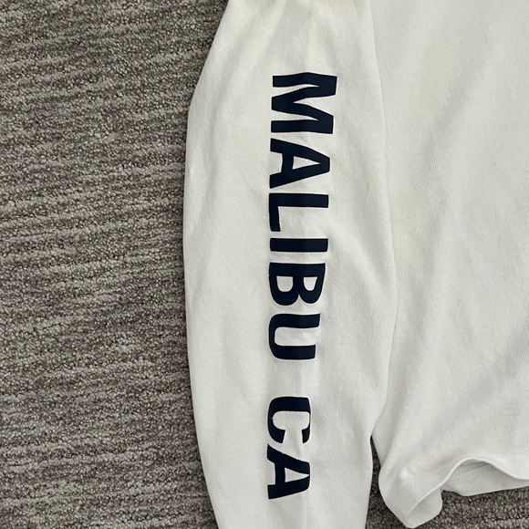 Brandy Melville White Cotton Crewneck long sleeve one size fits all - Picture 4 of 5